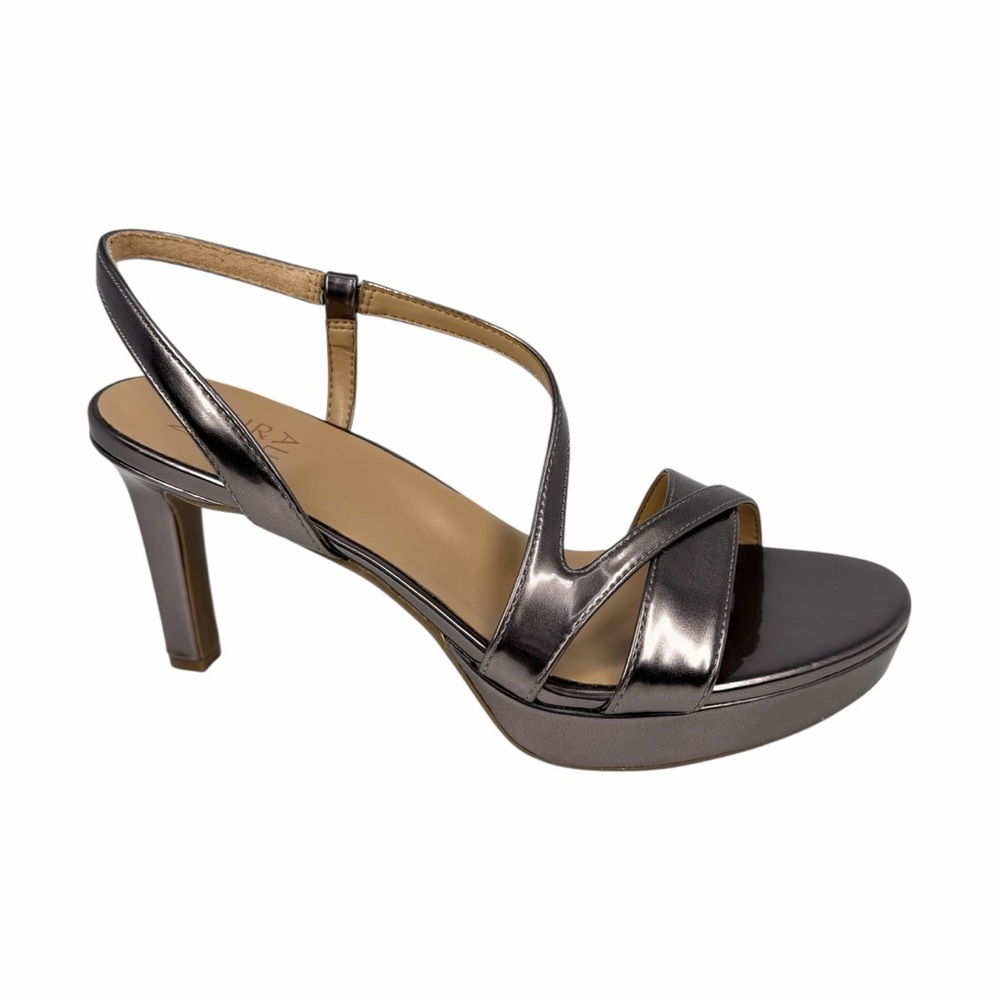 Naturalizer Women's Abby Platform Dress Sandals Turtledove Metallic Size 8.5M